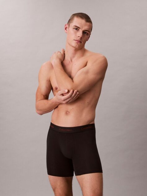 Black 3 Pack Boxer Briefs - Icon Cotton Stretch  Men