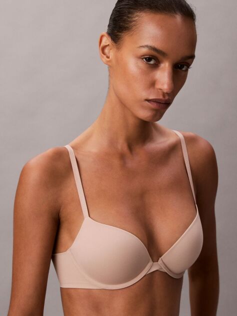 Beige Push Up Plunge Bra - Perfectly Fit  Women