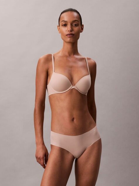 Beige Push Up Plunge Bra - Perfectly Fit  Women