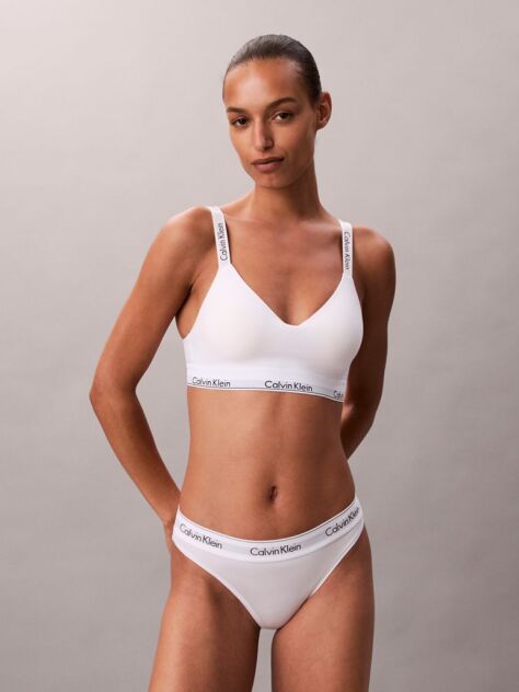 White Lightly Lined Bralette - Icon Cotton Modal  Women