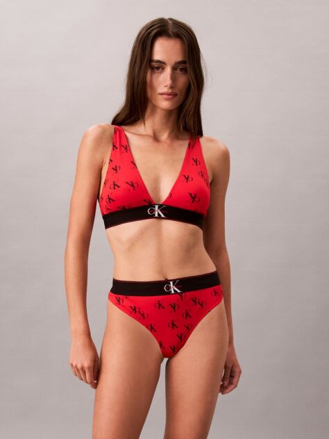 Red Triangle Bralette - Graphic Monogram Microfibre Stretch  Women