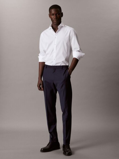 White Regular Fit Essential Poplin Shirt  Men