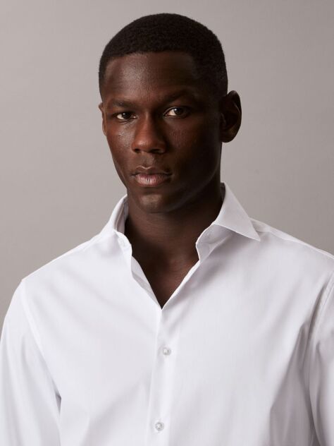 White Regular Fit Essential Poplin Shirt  Men
