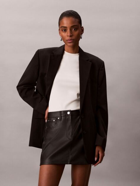 Black Faux Leather Mini Skirt  Women