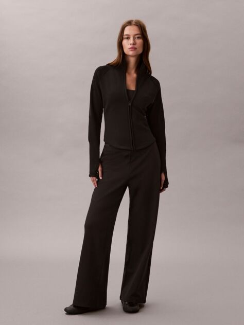 Black Ponte Logo Waistband Trousers  Women