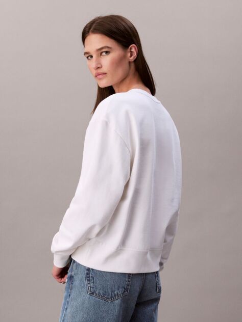White Relaxed Monogram Sweatshirt  Women