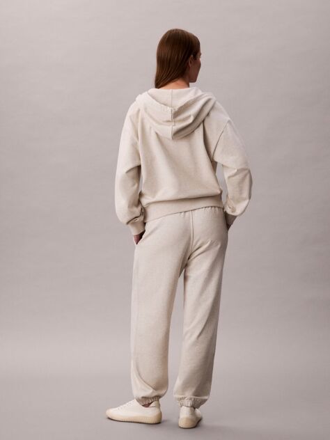 Beige Cotton Terry Monogram Joggers  Women