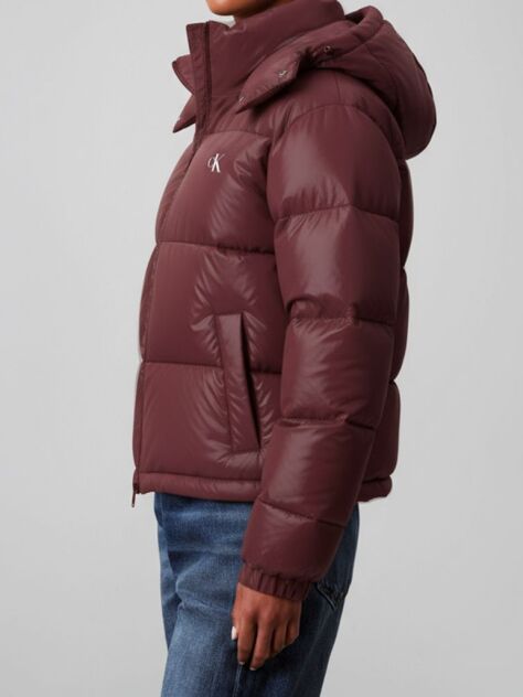 Red Short Down Puffer Jacket  Women