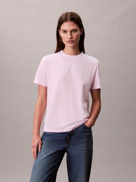 Pink Classic Foil Logo T-Shirt  Women