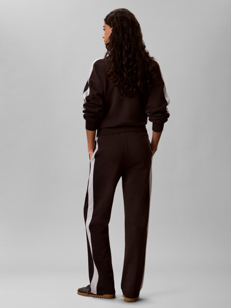 Black Colour-Blocked Terry Drawstring Joggers  Women