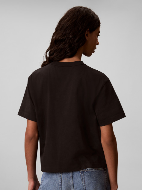 Black Monologo Boxy T-Shirt  Women