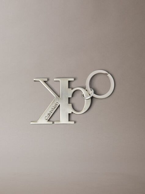 Black Monogram Logo Key Fob  Men