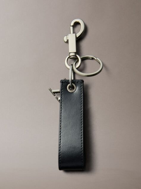 Black Monogram Key Fob  Men