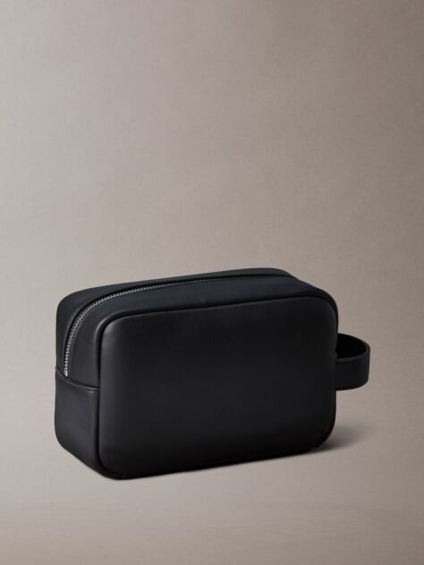 Black Signature Logo Wash Bag  Men