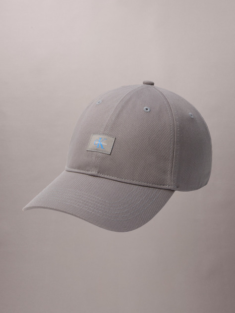 Grey Monogram Woven Patch Cap  Men