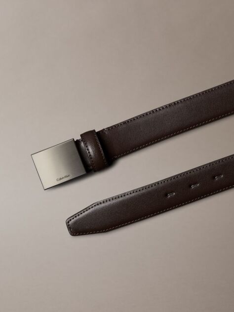 Multi Full Grain Leather Plaque Buckle Belt  Men