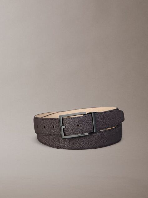 Brown Caviar Texture Full-Grain Leather Belt  Men