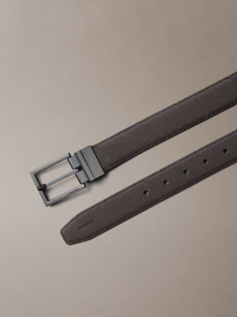 Brown Caviar Texture Full-Grain Leather Belt  Men