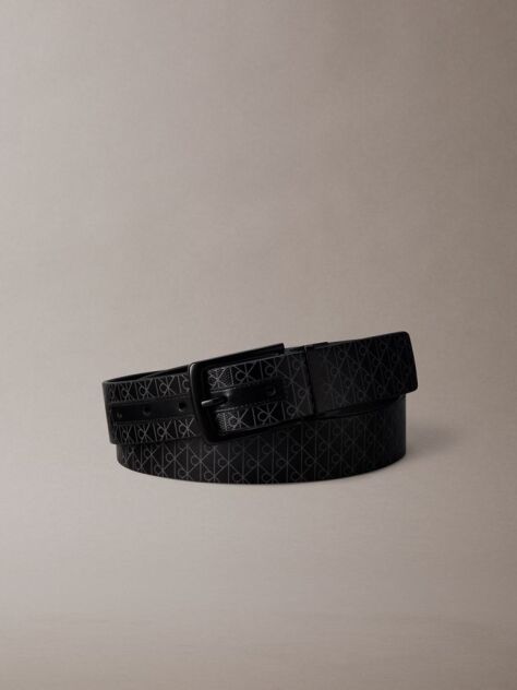 Black Reversible Logo Belt  Men
