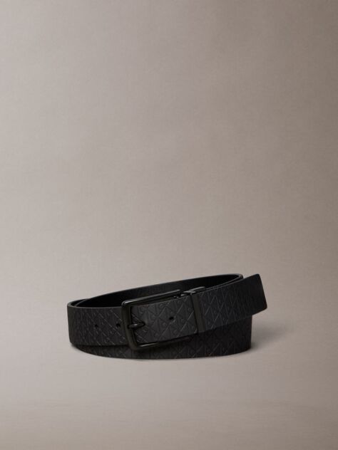 Black Reversible Full-Grain Leather Belt  Men