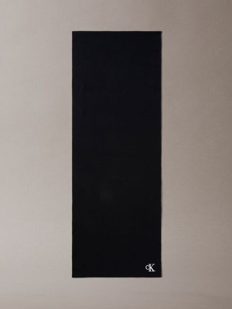 Black Signature Logo Scarf  Men