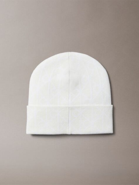 Beige Emblem Logo Beanie  Men
