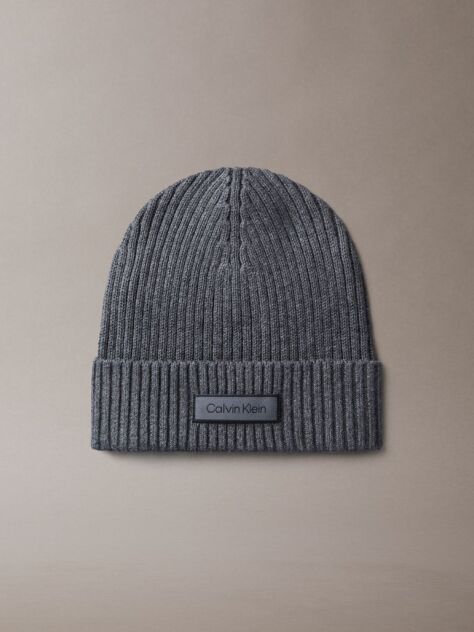 Grey Cotton Cashmere Blend Beanie  Men