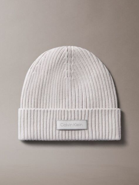 Grey Cotton Cashmere Blend Beanie  Men