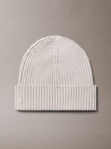 Grey Cotton Cashmere Blend Beanie  Men