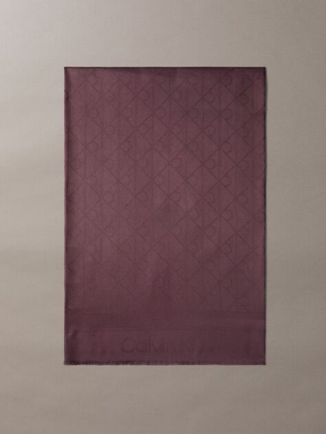 Red Soft Tonal Logo Scarf  Men