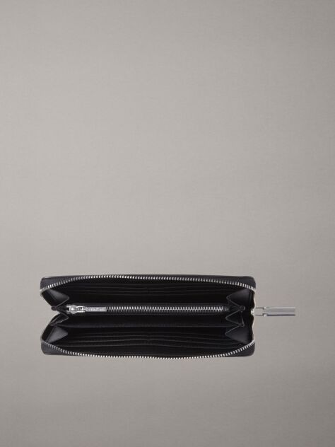 Black Large Zip-Around Wallet  Women