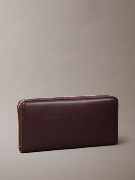 Red Leather Large Zip Wallet  Women