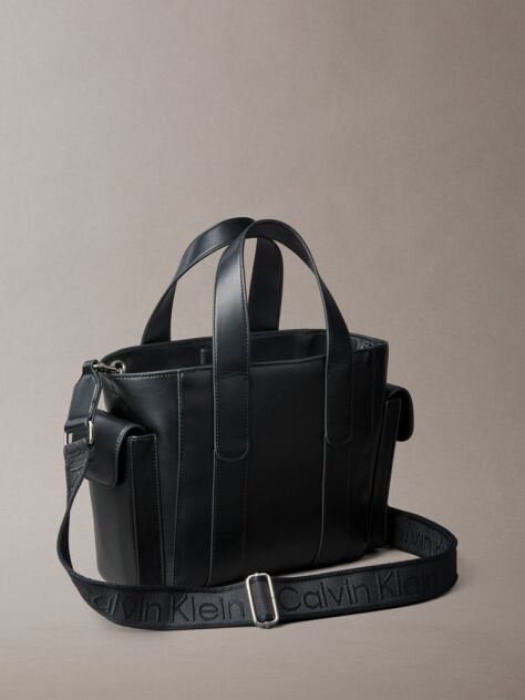 Black Small Jacquard Logo Tote Bag  Women