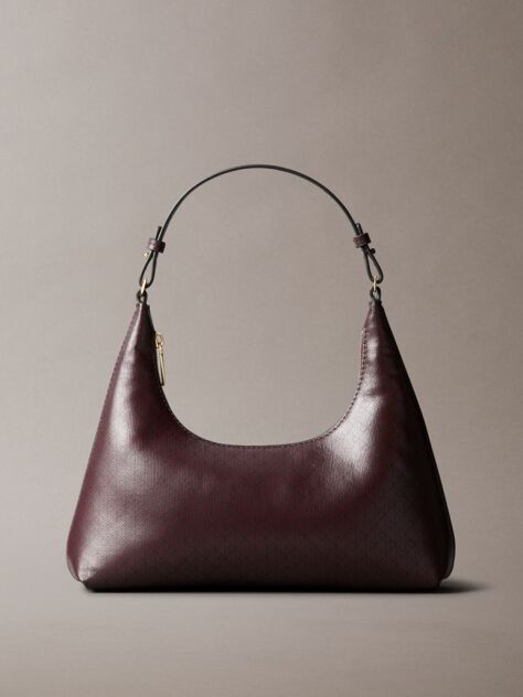 Red Allover Monogram Logo Shoulder Bag  Women