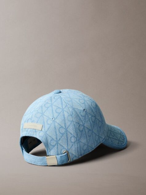 Denim Burnout Emblem Logo Denim Cap  Women