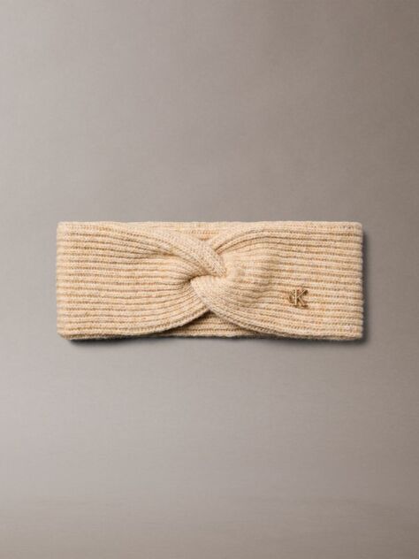 Beige Wool Blend Soft Twist Headband  Women