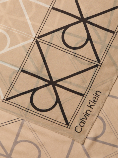 Beige Tonal CK Emblem Modal Scarf  Women