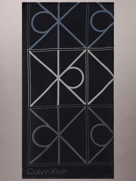 Black Tonal CK Emblem Modal Scarf  Women