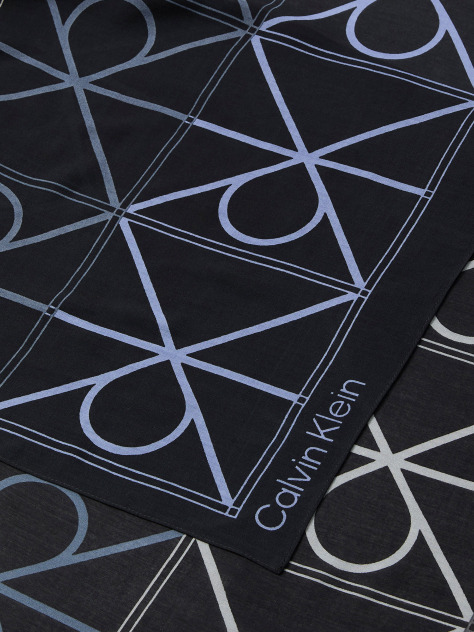 Black Tonal CK Emblem Modal Scarf  Women