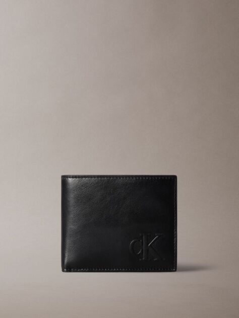 Black Leather RFID Billfold Wallet  Men