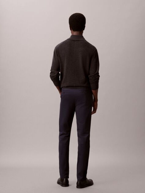 Grey Slim Sateen Chino Trouser  Men