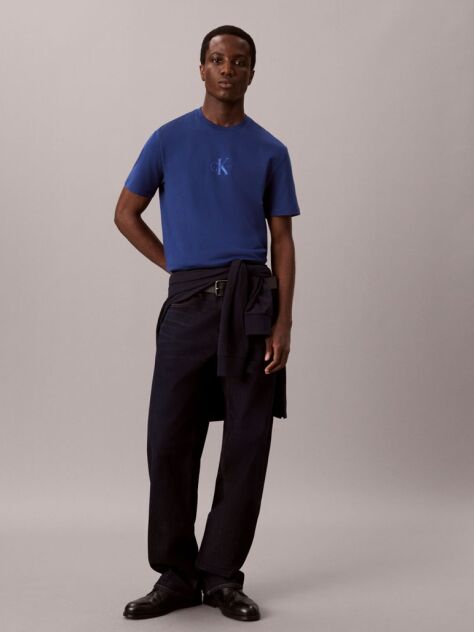 Blue Monogram Logo T-shirt  Men