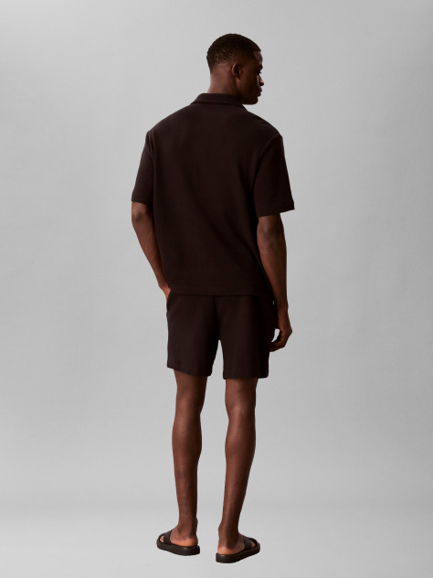 Black Waffle Shorts  Men
