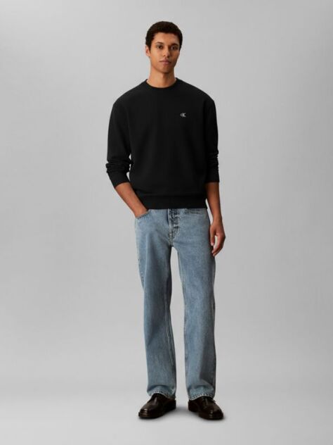 Black Relaxed Cotton Monogram Jumper  Men