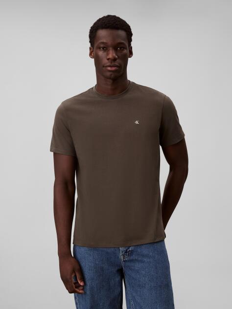 Grey Short-Sleeve Classic Monogram Tee  Men