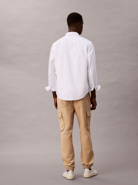 Beige Skinny Twill Cargo Pants  Men