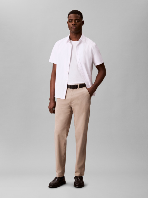Khaki Tapered Comfort Cotton Chinos  Men