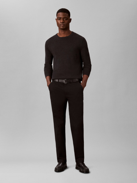 Black Tapered Comfort Cotton Chinos  Men