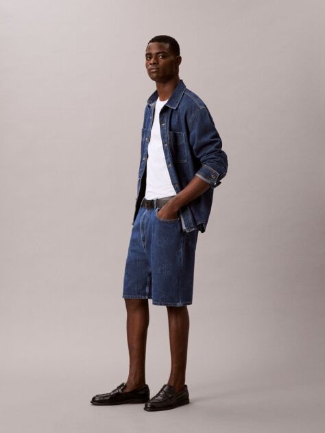 Denim 90s Logo Denim Shorts  Men