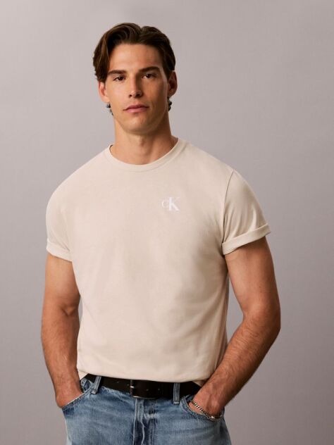 Beige Back Graphic T-Shirt  Men